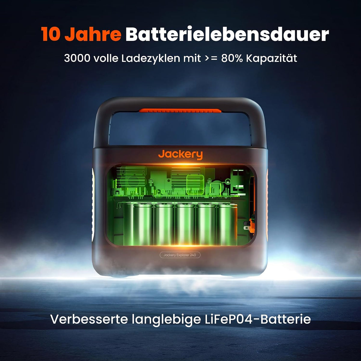 Jackery Explorer 240 v2 Centrale elettrica portatile, Generatore solare LiFePO4 da 256 Wh con uscita CA da 300 W/USB-C da 100 W, Generatore da esterno per campeggio, viaggi, emergenze