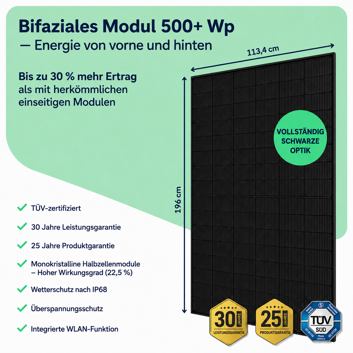 Impianto fotovoltaico da balcone 1000W con accumulatore – 2× Jolywood 500W + Jackery SolarVault 3 Pro