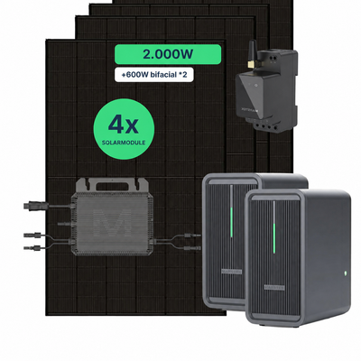 Impianto fotovoltaico da balcone 2000W con accumulo – 4× Jolywood 500W + 2× Marstek B2500-D