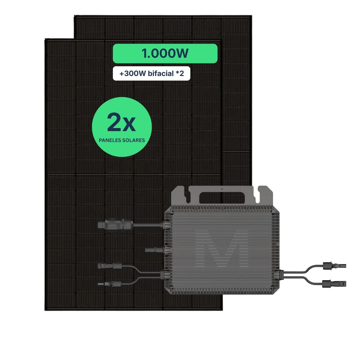 Impianto fotovoltaico da balcone 1000W – 2× Jolywood 500W Full Black + micro-inverter Marstek 800W