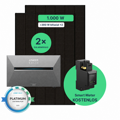 Balcone fotovoltaico 1000W con accumulo – 2× Jolywood 500W + Anker SOLIX Solarbank 3 Pro