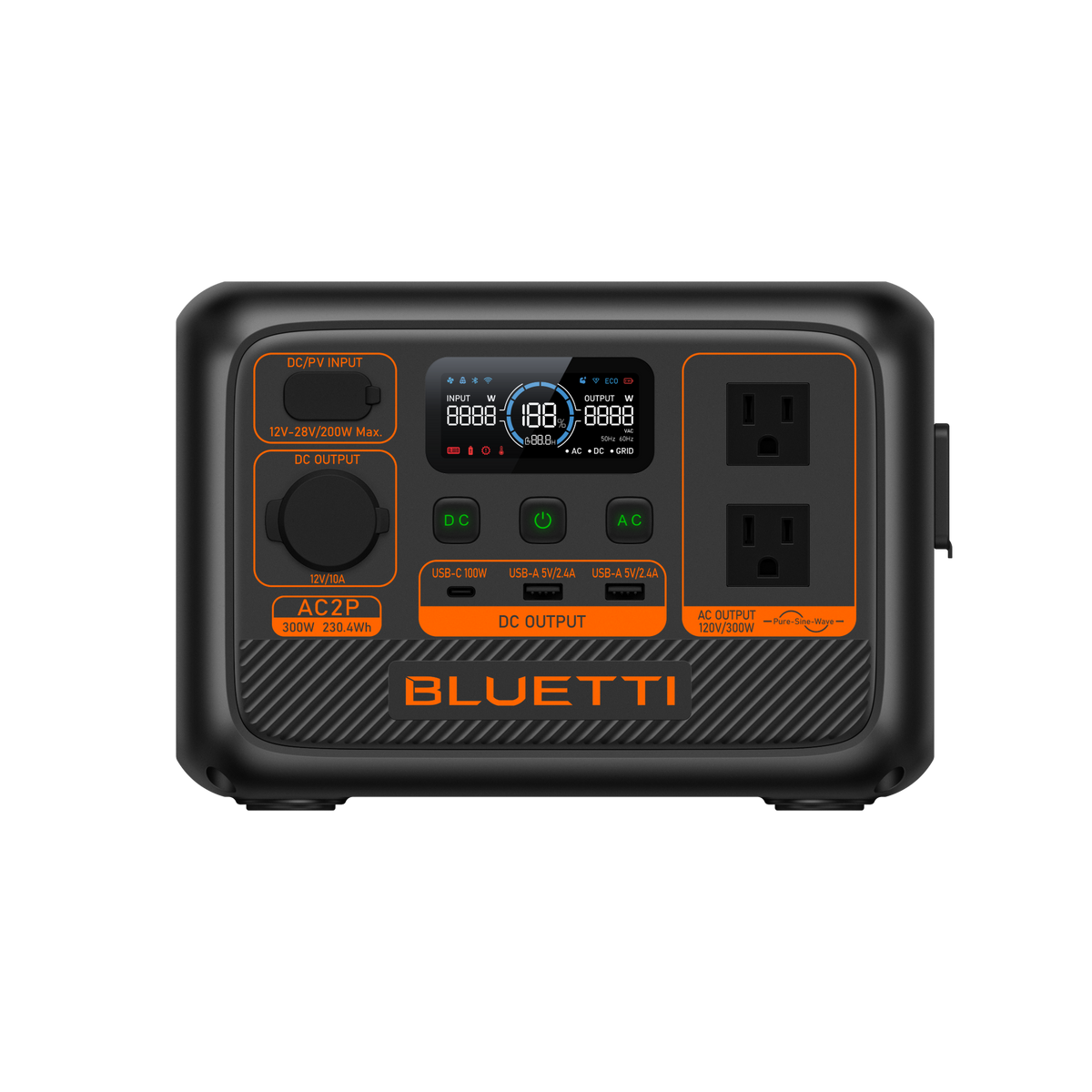 BLUETTI AC2P kompakte Powerstation mit 230 Wh und Schuko-Steckdose