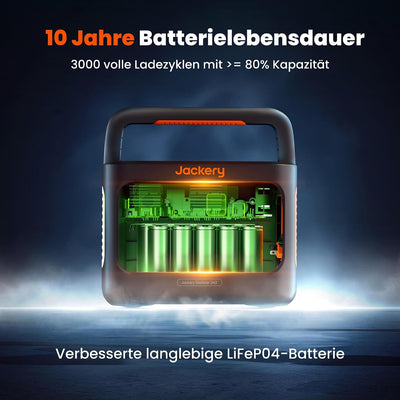 Jackery Explorer 240 v2 Centrale elettrica portatile, Generatore solare LiFePO4 da 256 Wh con uscita CA da 300 W/USB-C da 100 W, Generatore da esterno per campeggio, viaggi, emergenze