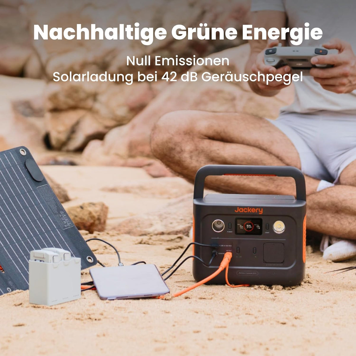 Jackery Explorer 240 v2 Centrale elettrica portatile, Generatore solare LiFePO4 da 256 Wh con uscita CA da 300 W/USB-C da 100 W, Generatore da esterno per campeggio, viaggi, emergenze