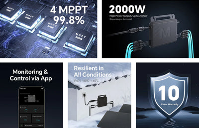 Marstek Saturn M 800 VA Microinverter con 2 MPPT, Wi-Fi e Bluetooth